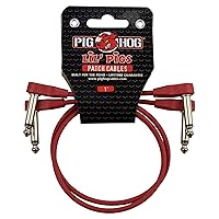 Lil Pigs 1 ft Low Profile Patch Cables 2 Pack, Candy Apple Red