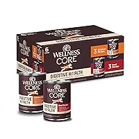 Wellness CORE Digestive Health Chicken & Beef Pate Variety Pack Grain Free Wet Dog Food, 13 Ounce Can (Pack of 6)