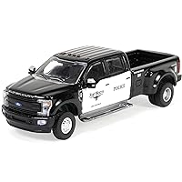 2019 F-350 Dually Pickup Truck Black and White Fort Worth Police Department Mounted Patrol - Fort Worth, Texas Dually Drivers Series 14 1/64 Diecast Model Car by Greenlight 46140D