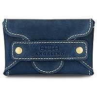 Genuine Leather Credit and Business Card Case with Tuck and Slot Closure - Unisex