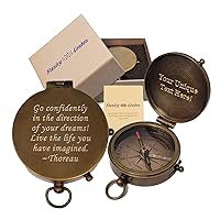 Engraved Compass Personalized | Brass Pocket Compass Gifts for Men, Him, Son, Husband, Grandson, Boys | Engravable Antique Gift Compasses for Graduation, Baptism, Confirmation