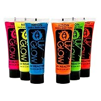 Blacklight Face and Body Paint - Neon Fluorescent (0.34oz (Pack of 6))