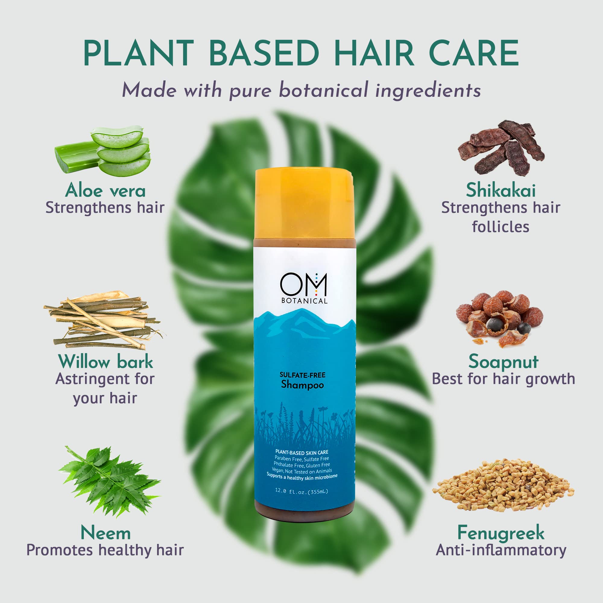 Sulfate Free Organic Shampoo | Best Ayurvedic Soapnut Shampoo | Color Safe Natural Vegan Hair Cleanser with Shikakai, Fenugreak for Men, Women, Strengthens Follicles to Prevent Hair Loss, Thinning Hair, Dry Scalp and Dandruff