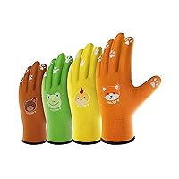 COOLJOB 4 Pairs Toddler Gardening Gloves for Ages 2-4, Colorful Nylon Kids Gardening Gloves