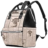 Ancient Old Objects Newspaper Diaper Bag Backpack Baby Nappy Changing Bags Multi Function Large Capacity Travel Bag