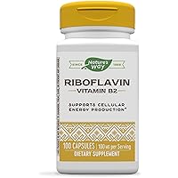 Nature's Way Riboflavin Vitamin B2, Supports Cellular Energy Production*, 100mg per Serving, 100 Capsules
