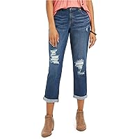Style & Co. Womens Ripped Girlfriend Curvy Fit Jeans