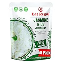 Eat Regal Thai Jasmine Rice In Hood & Tray, Ready To Eat in 90 Seconds, Microwavable in just 90 Seconds, Nutritious & Delicious 8.8 Ounce (Pack of 8)