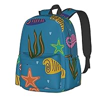 Colorful minnows 17 Inch Backpack for man woman with Side Pocket laptop backpack casual backpack for Travel