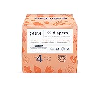 Size 4 Eco-Friendly Diapers (18-31lbs) Totally Chlorine Free (TCF) Hypoallergenic, Soft Organic Cotton, Sustainable Comfort, up to 12 Hours Leak Protection, Allergy UK, 1 Pack of 22 Diapers