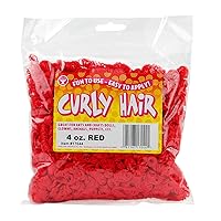 Hygloss Products Fake Curly Hair - Great for All Types of Arts and Crafts - Easy to Apply - Red - 4 oz Pack