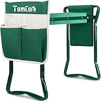 TomCare Garden Kneeler Seat Garden Bench Garden Stools Foldable Stool with Tool Bag Pouch EVA Foam Pad Outdoor Portable Kneeler Gardening Gifts for Women Men, Large 21.65