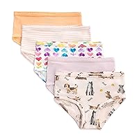 Burt's Bees Baby Toddler Girls' Underwear, Organic Cotton Panties, Tag-Free Comfort Briefs, Pack of 5
