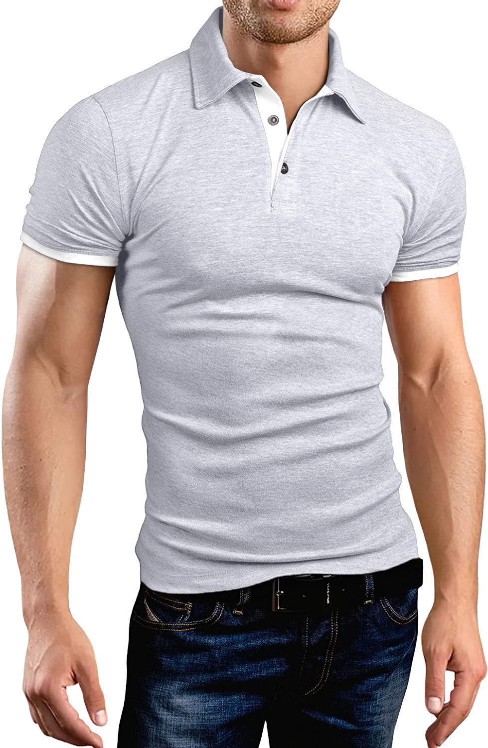 Mua KUYIGO Men's Short  Long Sleeve Polo Shirts Casual Slim Fit Basic  Designed Cotton Shirts trên Amazon Mỹ chính hãng 2023 Giaonhan247