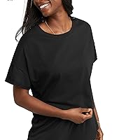 Hanes Womens Originals Boxy Cropped T-Shirt With Rolled Sleeves, 100% Cotton Crop Top