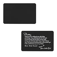 Engraved Best Dad Ever Personalized Wallet Card Love Note ID fr Daughter Black