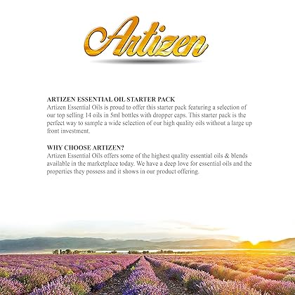 Artizen Top 14 Essential Oil Set for Diffuser, Aromatherapy and Candle Making - Fall Holiday Fragrance Scents with Lavender, Frankincense, Eucalyptus Oils and More