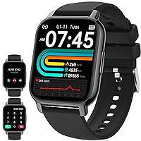 IDEALROYAL Smartwatch for Men and Women, Smart Watch with Phone Function, 1.85 Inch Touchscreen Fitness Watch with Blood Pressure Monitor, Heart Rate Monitor, IP68 Water Protection, Watches, Pedometer