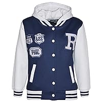 A2Z Kids Girls Boys Designer's R Fashion Baseball Navy Hooded Jackets Varsity Hoodie