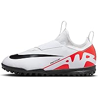 Nike Jr. Mercurial Vapor 15 Academy Little/Big Kids' Turf Low-Top Soccer Shoes (DJ5621-600, Bright Crimson/Black/White) Size 4