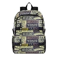 ALAZA Rusty License Plates Lightweight Trips Hiking Camping Rucksack Pack