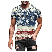 Mens 4Th of July Shirt Graphic Tees Men Vintage American Flag Tshirts Oversized T Shirts Workout Muscle Tee Shirt