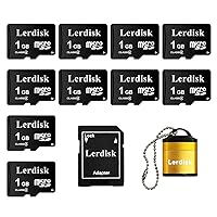 Factory Wholesale 10-Pack Micro SD Card 1GB C4 in Bulk MicroSD with SD Adapter Produced by Authorized Licencee (1GB)