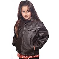 Wilda Kids Scooter Leather Jacket Brown or Grey Sizes S-2XL
