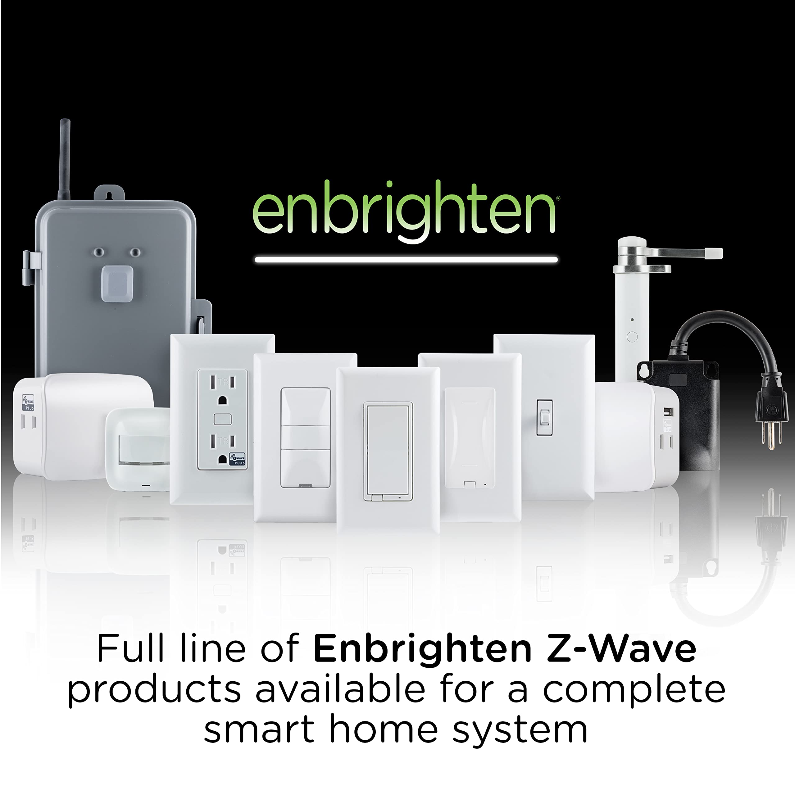 Enbrighten Z-Wave Smart Motion Sensor Light Indoor, On/Off, Vacancy/Occupancy Sensor, Includes White & Almond, Zwave Hub Required, Works with SmartThings, Wink, & Alexa, Smart Light Switch, 26931