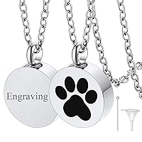 FaithHeart Personalized Custom Dog Ash Pendant Necklace Puppy Footprint Cremation Urn Neck Chains for Family Memory Jewelry for Love