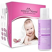 Easy@Home 50 Ovulation Test Strips and 20 Pregnancy Test Strips Combo Kit, (50 LH + 20 HCG) + Premom Fertility Lubricant 2 Fl Oz