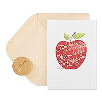 Papyrus Blank Cards with Envelopes, Apple for Teacher (14-Count)
