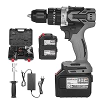 Irfora Cordless Drill Driver 2 Pack 21 V 6.0 A Batteries Maximum Torque 200 N.m 1/2 Inch Metal Keyless Chuck 20 + 3 Position 0-1550RMP Impact Wrench with Variable Speed Impact Drill