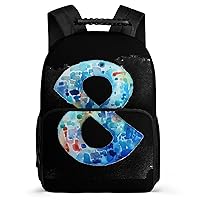 Infinity Symbol Backpack Adjustable Strap Daypack 16 Inch Double Shoulder Backpack Laptop Business Bag for Hiking Travel