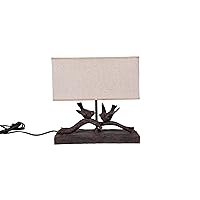 Creative Co-Op Rustic Bird Lamp with Rectangle Shade