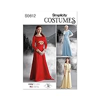 Simplicity Misses' Medieval Dress Costumes Pattern Kit, Design Code S9812, Sizes 6-8-10-12-14, Multicolor