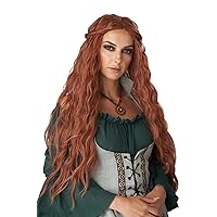 CaliCo, Renaissance Maiden, Women's Long Wavy Auburn Costume Wig