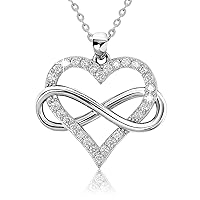 Infinity Heart Necklace and Earring Bundle. Valentine Gift for Wife, Girlfriend, Mother