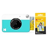 Zink Kodak PRINTOMATIC Digital Instant Print Camera (Blue) with Kodak 2ʺx3ʺ Premium Photo Paper (50 Sheets)