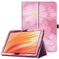 Folio Case Cover for 10.1inch Tablet (13th Generation/ 11th Generation, 2023/2021 Release) not fit Kobo Tablet (PinkFlower)