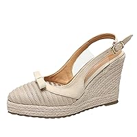 Comfortable Sandals For Women Flip Flop Sandals Wedge Heel French Fisherman Shoes 2022 Summer New Thick Sole Straw Woven