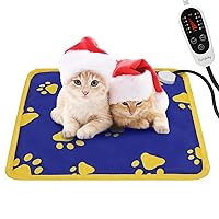 Pet Heating Pad, Waterproof Dog Heating Pad Mat for Cat with 5 Level Timer and Temperature, Pet Heated Warming Pad with Durable Anti-Bite Tube Indoor for Dog Cat (17