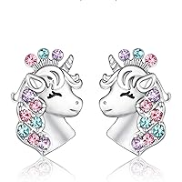 Cute Unicorn Earrings for Girls Hypoallergenic Earrings Easter Birthday Mother's Day Graduation Back to School Christmas Gift for Girls 4-12 Years Old