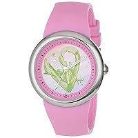 PeaceLove Unisex F36S-PLPC-P Round Stainless Steel Pink Silicone Strap and Ian Art Dial Watch