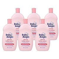 Baby Magic Gentle Baby Lotion | 16.5 Fl Oz (Pack of 6) | Vitamins & Aloe, Pink (705544), Original Baby Scent