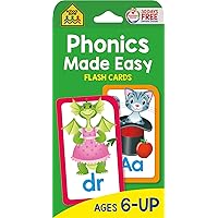 School Zone - Phonics Made Easy Flash Cards - Ages 6 and Up, Kindergarten, 1st Grade, 2nd Grade, Early Reading, Short Vowels, Long Vowels, Letter Combinations, Word-Picture Recognition, and More School Zone - Phonics Made Easy Flash Cards - Ages 6 and Up, Kindergarten, 1st Grade, 2nd Grade, Early Reading, Short Vowels, Long Vowels, Letter Combinations, Word-Picture Recognition, and More Cards