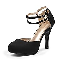 DREAM PAIRS Office-02 Women's Classy Mary Jane Double Ankle Strap Almond Toe High Heel Pumps New