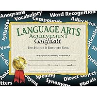 Hayes Language Arts Achievement Certificate, 8.5
