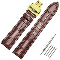 Moran Quick Release Leather Watch Bands Deployment Butterfly Buckle 18mm 20mm 22mm 24mm Blue Black Brown Calfskin Replacement Watch Strap for Men & Women