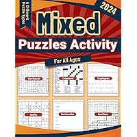 Humongous 350 + Mixed Puzzle Book For All Ages, Adults Senior Puzzles: Activity Book, Word Search, Crossword, Sudoku, Cryptograms, Word Jumbles, Word ... Puzzle Activity Book for Adults, Seniors